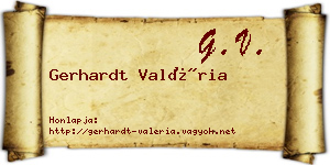 Gerhardt Valéria névjegykártya